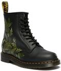 Schn&uuml;rboots DR. MARTENS "1460", Damen, Gr. 40, schwarz, gr&uuml;n, Synthetik, bedruckt,