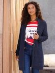 Strickjacke HEINE, Damen, Gr. 34, marine, 55% Baumwolle, 45% Polyester,...