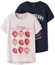 Kurzarmshirt NAME IT "NKFVIX 2P SS TOP", M&auml;dchen, Gr. 146/152, cradle pink...