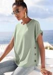 Kurzarmbluse VIVANCE, Damen, Gr. 46, salbeigr&uuml;n, Web, Obermaterial: 100% Polyester,