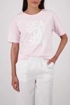 T-Shirt MONARI "Shirt Druck platziert", Damen, Gr. 34, rosa, Web, Obermaterial:...