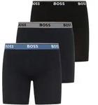 Boxershorts BOSS "BoxerBrLong 3P Power", Herren, Gr. M, open miscellaneous 977,