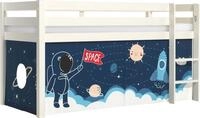 Vipack Spielbett "Pino, Kiefer massiv, mit Rolllattenrost u. Textil-Set, Made in