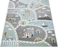 Paco Home Kinderteppich "Capri 318" rund 9 mm H&ouml;he Stra&szlig;en-Spiel-Teppich,