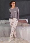 Pyjama VIVANCE DREAMS, Damen, Gr. 56/58, rosa (grau, rosa), Single Jersey,