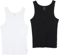 Ripptanktop LEVI'S "Pride Rib Tank - 2 Pack", Herren, Gr. M, schwarz (schwarz...