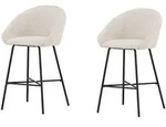 Venture Home Barhocker "Velvet, 2er-Set Barhocker mit wei&szlig;em Teddy-Sitz,...