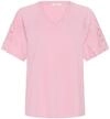Kurzarmbluse CREAM "Kurzarm-Bluse CRSuny", Damen, Gr. L, rosa (pink nectar),