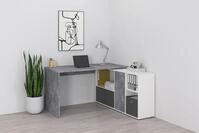 FMD Eckschreibtisch "Lexo" Schreibtisch/Sideboard viel Stauraum, beidseitig