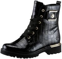 Remonte Schn&uuml;rstiefelette, Blockabsatz, Schn&uuml;rboots im Kroko-Look,