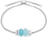 Armband TAMARIS "Natural Stones", edelstahlfarben, t&uuml;rkis, natur, hellgr&uuml;n,