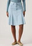 Jeansrock LEVI'S "GODET KNEE LENGTH SKIRT", Damen, Gr. 27, of course stone,