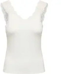 Spitzentop ONLY "ONLLUNI TANK TOP WITH LACE DETAIL CS JRS", Damen, Gr. XS, cloud