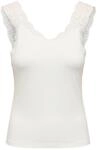 Spitzentop ONLY "ONLLUNI TANK TOP WITH LACE DETAIL CS JRS", Damen, Gr. XS, cloud