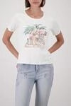T-Shirt MONARI "Shirt Frauen gezeichnet", Damen, Gr. 34, ecru, Web,...