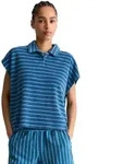 Poloshirt MARC O'POLO DENIM "aus Organic Cotton", Damen, Gr. XXS, medium blau,
