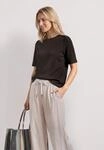 T-Shirt STREET ONE, Damen, Gr. 34, schwarz (schwarz coffee), Stoff,...