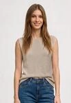 Tanktop STREET ONE, Damen, Gr. 34, beige (clay sand), Stoff, 49% Baumwolle, 49%