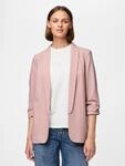 Blusenblazer PIECES "PCBOSELLA 3/4 BLAZER NOOS", Damen, Gr. XL, rosa (woodrose), Web,
