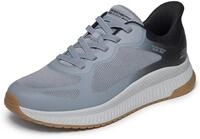 Slip-On Sneaker SKECHERS "BOBS SQUAD 4", Herren, Gr. 41, Textil, grau, kombiniert,