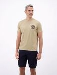 T-Shirt LERROS "L&auml;ssiges, unifarbenes T-Shirt aus reiner Baumwolle mit Print",