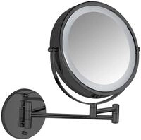 WENKO Wandspiegel "Power-Loc LED Modell Lumi" Kosmetikspiegel mit Beleuchtung, 5-fach