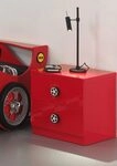 Vipack Nachtkommode "Monza, MDF gl&auml;nzend rot lackiert, 2 Schubladen" B/H/T ca.