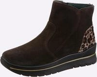 Stiefelette HEINE, Damen, Gr. 35, braun (dunkelbraun, leo), Leder, Rindsleder,