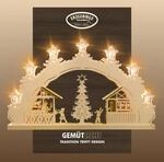 Weigla Schwibbogen "Weihnachtsmarkt, Lichterbogen aus Holz, NATUR, Made in...