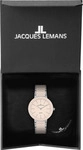 Keramikuhr JACQUES LEMANS "Monaco", rosa, Armbanduhren, Damen, Quarzuhr, Armbanduhr,