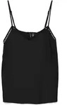 Spaghettitop VERO MODA "VMMENNY LACE SINGLET WVN GA", Damen, Gr. M, schwarz,...