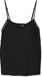 Spaghettitop VERO MODA "VMMENNY LACE SINGLET WVN GA", Damen, Gr. M, schwarz,...