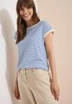 T-Shirt CECIL, Damen, Gr. L (42), blau (surf blau), Web, 50% Baumwolle, 50% Modal,