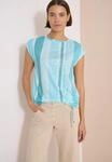 Print-Shirt CECIL, Damen, Gr. L (42), blau (crystal mint), Stoff, 65% Polyester, 35%