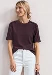 T-Shirt STREET ONE, Damen, Gr. 34, braun (rustic rouge), Stoff, Vorderseite: 59%