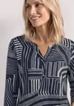 3/4-Arm-Shirt STREET ONE, Damen, Gr. 34, schwarzest blau, Stoff, 50% Modal, 50%