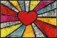 wash+dry by Kleen-Tex Fu&szlig;matte "Pop Art Heart" rechteckig 7 mm H&ouml;he