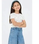 T-Shirt KIDS ONLY "KOGBELLA LIFE SHORT AOP S/S TOP JRS NOOS", M&auml;dchen, Gr. 122/128,