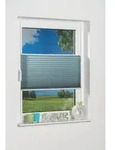 Plissee K-HOME "Klemmfix Pisa" Gr. 8, blau (petrol), B:110cm H:130cm, Obermaterial: