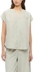 Kurzarmbluse S.OLIVER, Damen, Gr. 36, beige (cream beige stripe), Web, Obermaterial: