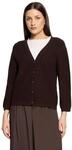 Strickjacke CARTOON "Damen mit V-Ausschnitt", Damen, Gr. 46, dunkelbraun,