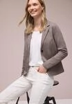 Kurzblazer STREET ONE, Damen, Gr. 34, hatch braun, Stoff, 71% Polyester, 26% Viskose,