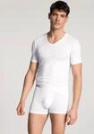 Kurzarmshirt CALIDA "Focus", Herren, Gr. XL (56), wei&szlig;, Single Jersey,...