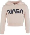 Hoodie MISTERTEE "MisterTee Damen Kids NASA Cropped Hoody", M&auml;dchen, Gr. 110/116,