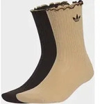 Sportsocken ADIDAS ORIGINALS "RUFFLE CR S 2P", Damen, Gr. M (40/42), braun...