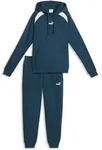 Trainingsanzug PUMA "HOODED SWEAT SUIT FL CL", Damen, Gr. S, midnight petrol, Fleece,