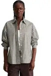 Langarmbluse MARC O'POLO DENIM "aus gestreifter Papertouch-Popeline", Damen, Gr. XS,