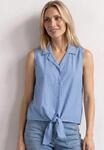 Blusentop STREET ONE, Damen, Gr. 34, blau (original blau), Web, 97% Baumwolle, 3%