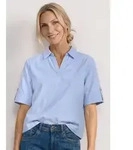 STREET ONE Kurzarmbluse Chambray