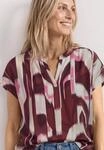 Kurzarmbluse STREET ONE, Damen, Gr. 34, rustic rouge, Stoff, 100% Viskose, gemustert,